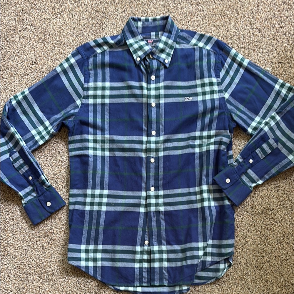 Vineyard Vines Men's Blue Plaid Shirt